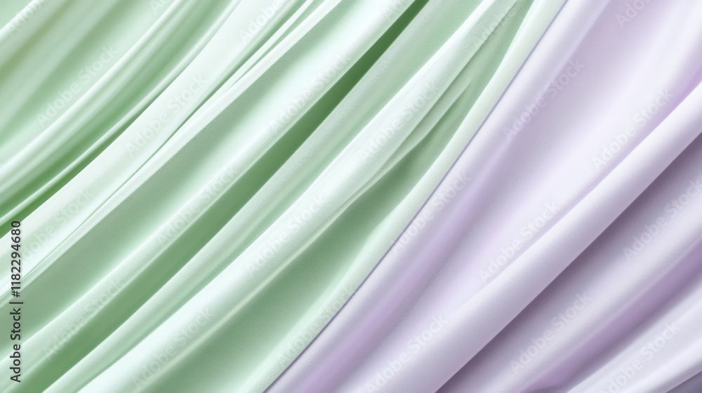 Poster flowing diagonal white streaks over lavender and sage gradient background serene abstract art graphi