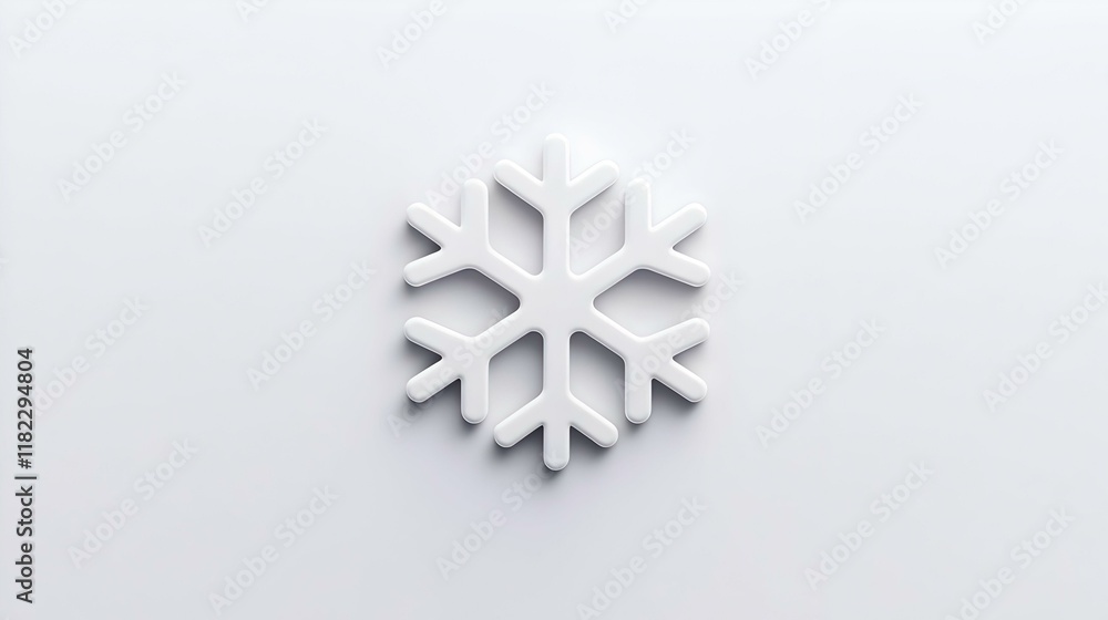 Poster minimalist snowflake icon, a simple and elegant representation of a snowflake, featuring clean lines