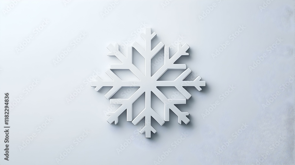 Poster minimalist snowflake icon, a clean and elegant representation of a snowflake, emphasizing simplicity
