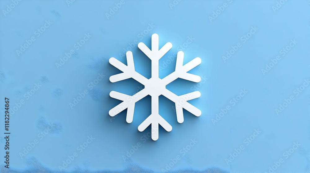 Poster minimalist snowflake icon, a simplistic design featuring a delicate snowflake in a clean, modern aes