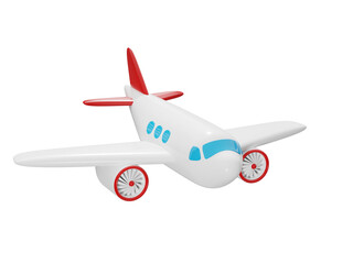 3d illustration of toy airplane isolated on transparent background 
