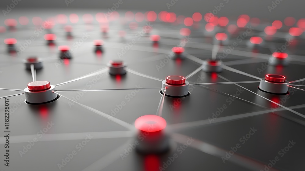 Poster interconnected network of mega data points visualizing digital transformation and technological adva