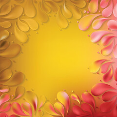 Pink And Gold Floral Ornamental Drops Background Illustrator