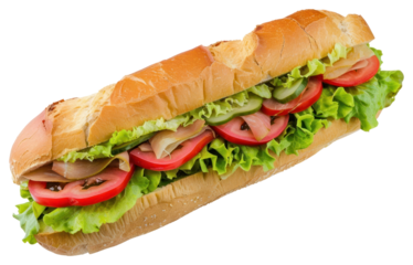 PNG  Fresh sub sandwich with vegetables
