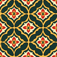 Vibrant vietnamese dong ho art seamless pattern traditional textile design cultural heritage decorative elements aesthetic viewpoint