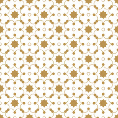 Gold and white seamless pattern with flowers