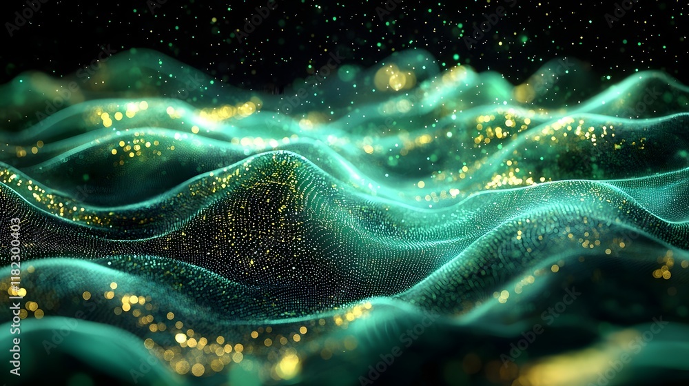 Poster captivating visualization of massive data in a futuristic digital environment filled with vibrant li