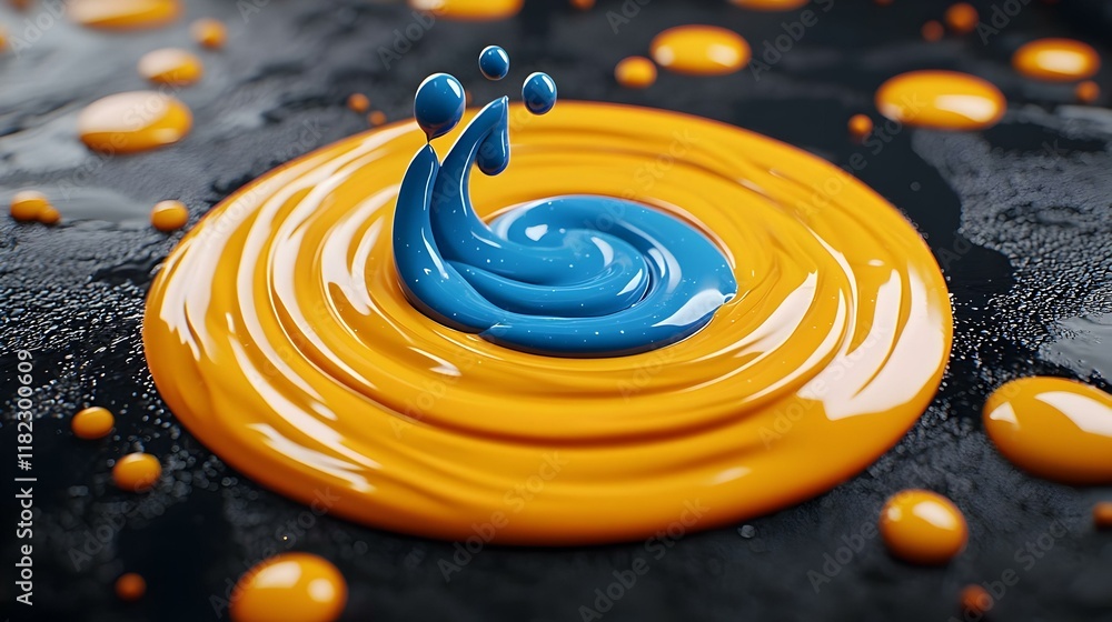 Poster vibrant colorful swirl, an abstract representation of time through dynamic hues and fluid forms, evo