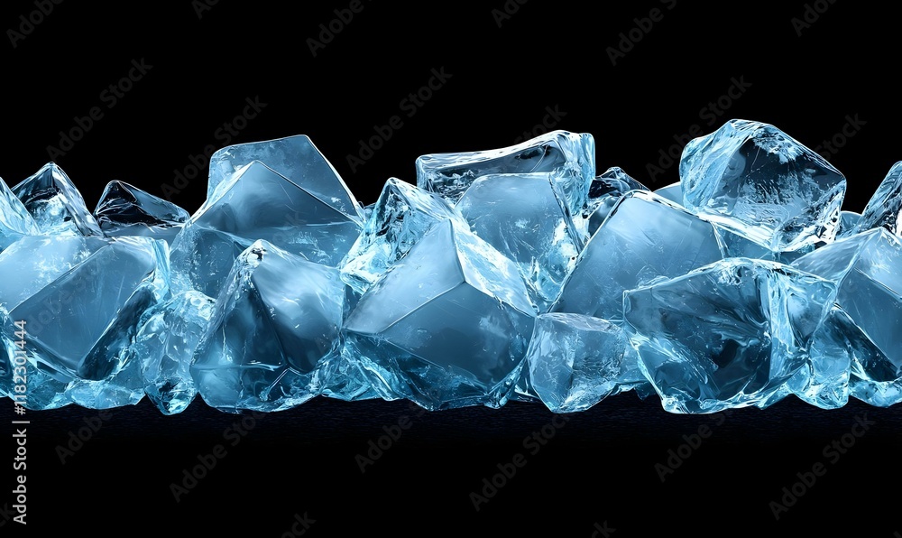Poster ice geometry, an intricate design of geometric shapes seamlessly intertwined, showcasing a captivati