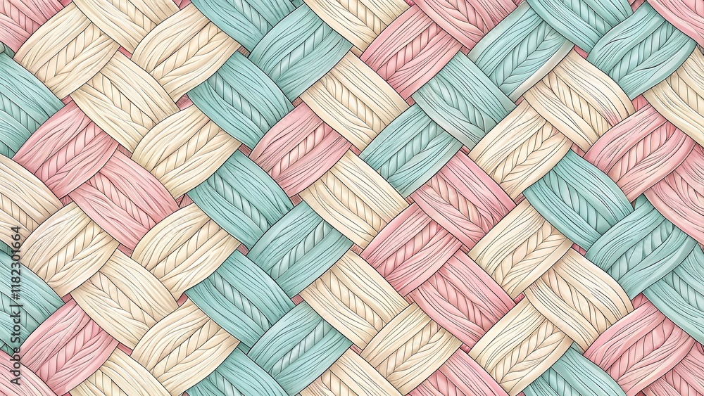 Aufkleber intricate woven fabric pattern featuring soft pastel colors and an elaborate design texture. generat