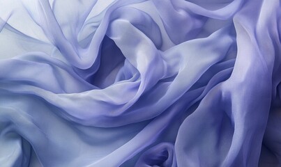 Obraz premium Draped translucent fabric, lavender hues.