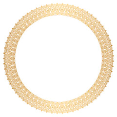 Luxury golden circle frame with vintage mandala gold circular pattern or background