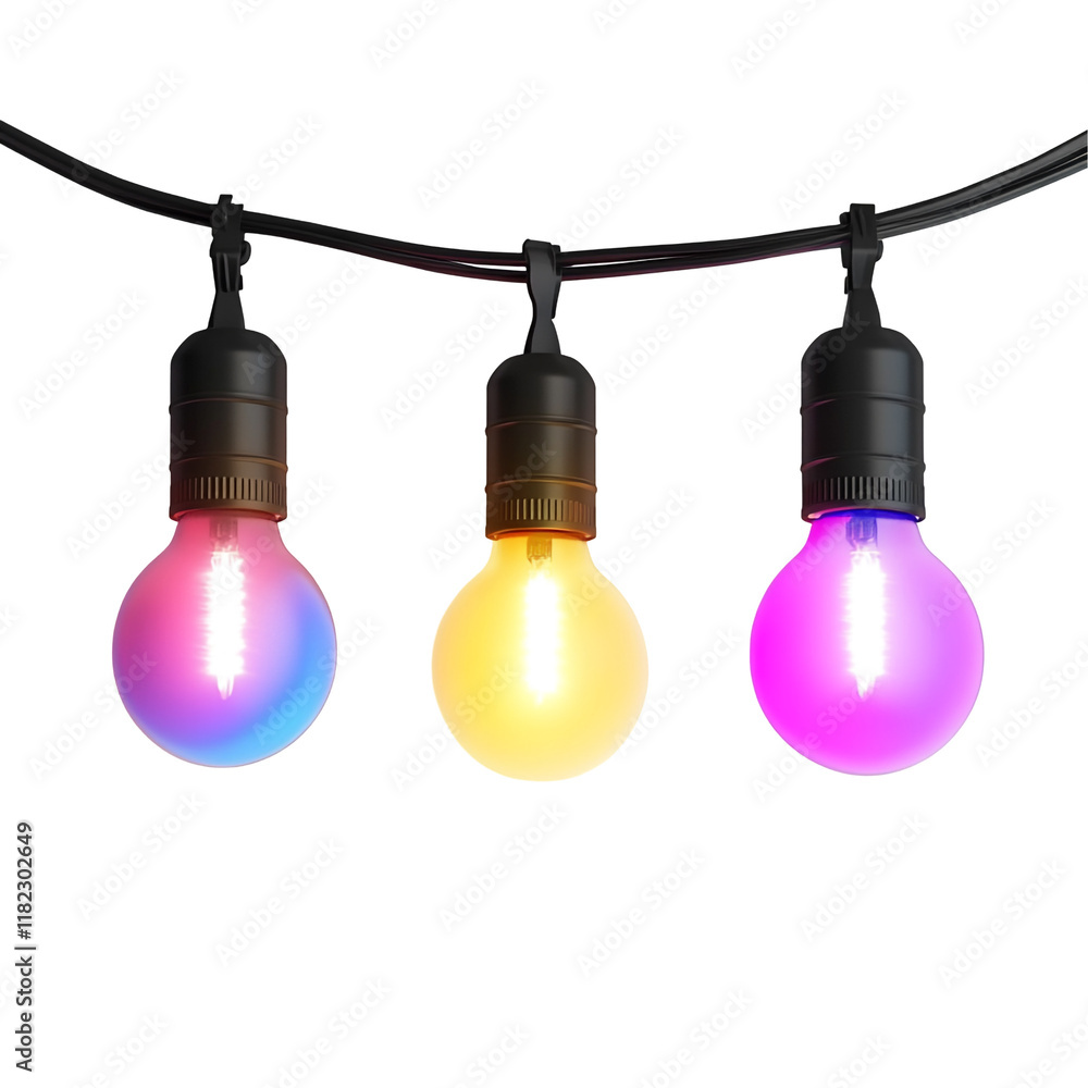 Poster vibrant color led string lights: illuminating your space with a touch of magic