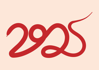  The snake in circling forms the 2025 word.