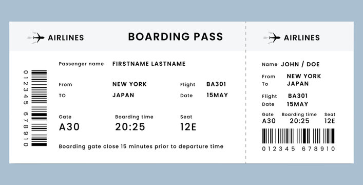 Boarding pass template