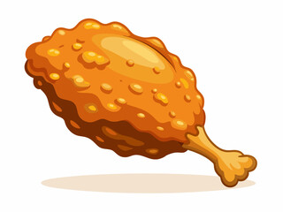 A crispy fried chicken drumstick with a golden-brown texture. The surface appears crunchy and appetizing.