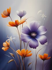 A colorful background picture of flowers with violet purple, yellow, orange, red color.
