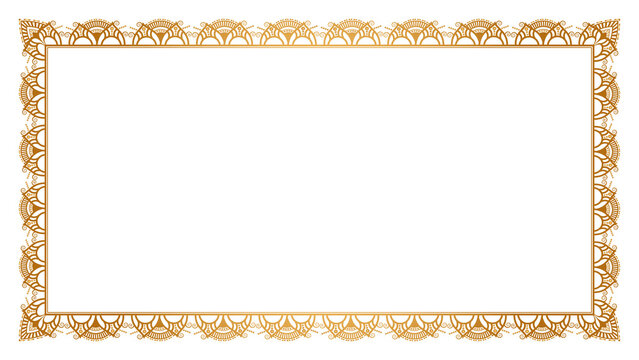 Luxury gold corner border rectangle frame transparent background