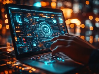 man hand using tab pad on laptop to working about futuristic of social media marketing