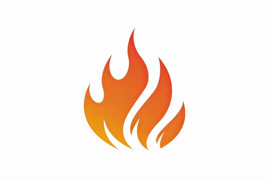 Gradient flame icon with orange and red hues isolated on white background. Modern fire symbol for design and branding.