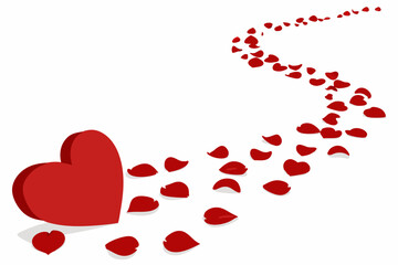 hearts on white background