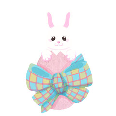 easter bunny with eggs