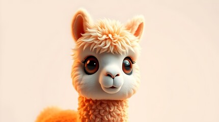 Fototapeta premium adorable and bright alpaca character isolated for presentation uses