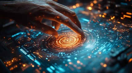 Futuristic Smart Stationery Store Interface. Generative AI