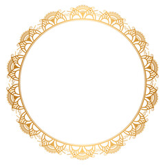 Indian luxury mandala golden circle frame