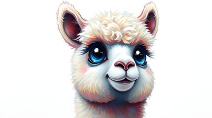 Fototapeta premium animated alpaca with vibrant colors perfect for creative branding uses