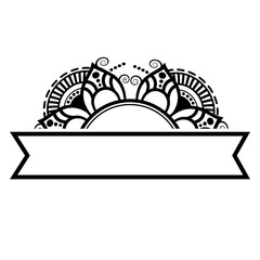 Luxury flower set arabic islamic banner title frame text box background