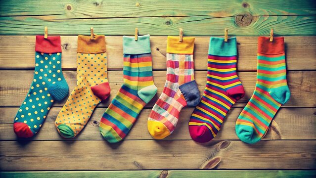 Vintage Photo: April Fool's Day Mismatched Socks Fun Copy Space