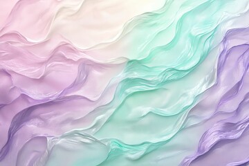 Obraz premium Pastel fabric waves, flowing, translucent, soft.