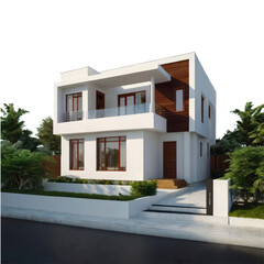 modern house with transparent background PNG and JPEG image
