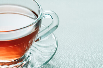 Cup of tea on white background.