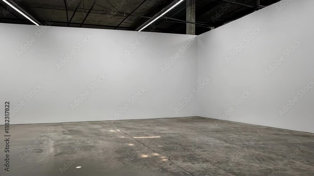 Poster empty gallery space with white walls and a minimalist design creates a calm, modern atmosphere for a