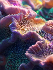 Obraz premium Intricate coral textures showcasing vibrant colors found in ocean ecosystems