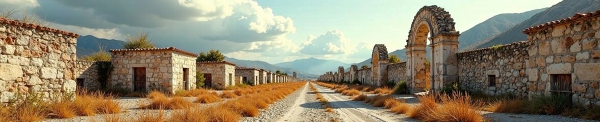 Blanco y desgarrado pergaminos antiguos en el aire, aire, ruinas