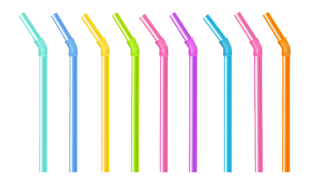 A drinking straws  set isolated on white 