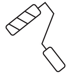 roller paint brush icon vector illustration and symbol for website and graphic design .