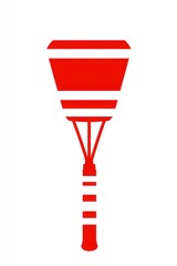 Detailed vector of high-visibility tape for badminton boundaries, white.