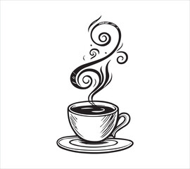  Black and white Line art  coffee  icon