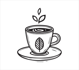  Black and white Line art  coffee  icon
