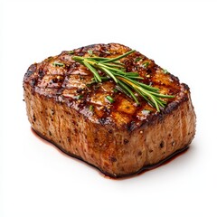 A delicious grilled Sirloin Steak garnished with fresh rosemary, perfect for a gourmet meal or special occasion.