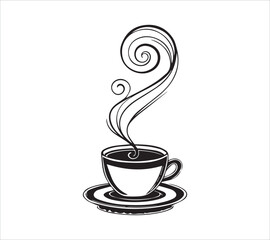  Black and white Line art  coffee  icon
