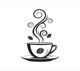  Black and white Line art  coffee  icon