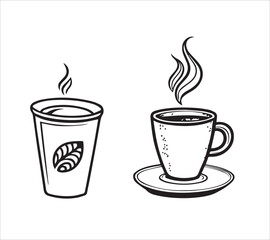  Black and white Line art  coffee  icon
