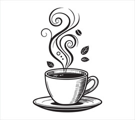  Black and white Line art  coffee  icon