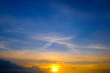 Fototapeta premium Real majestic sunrise sundown sky background