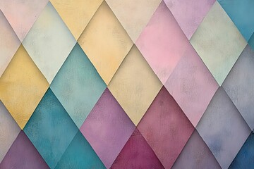 Textured pastel diamond pattern, geometric wall.